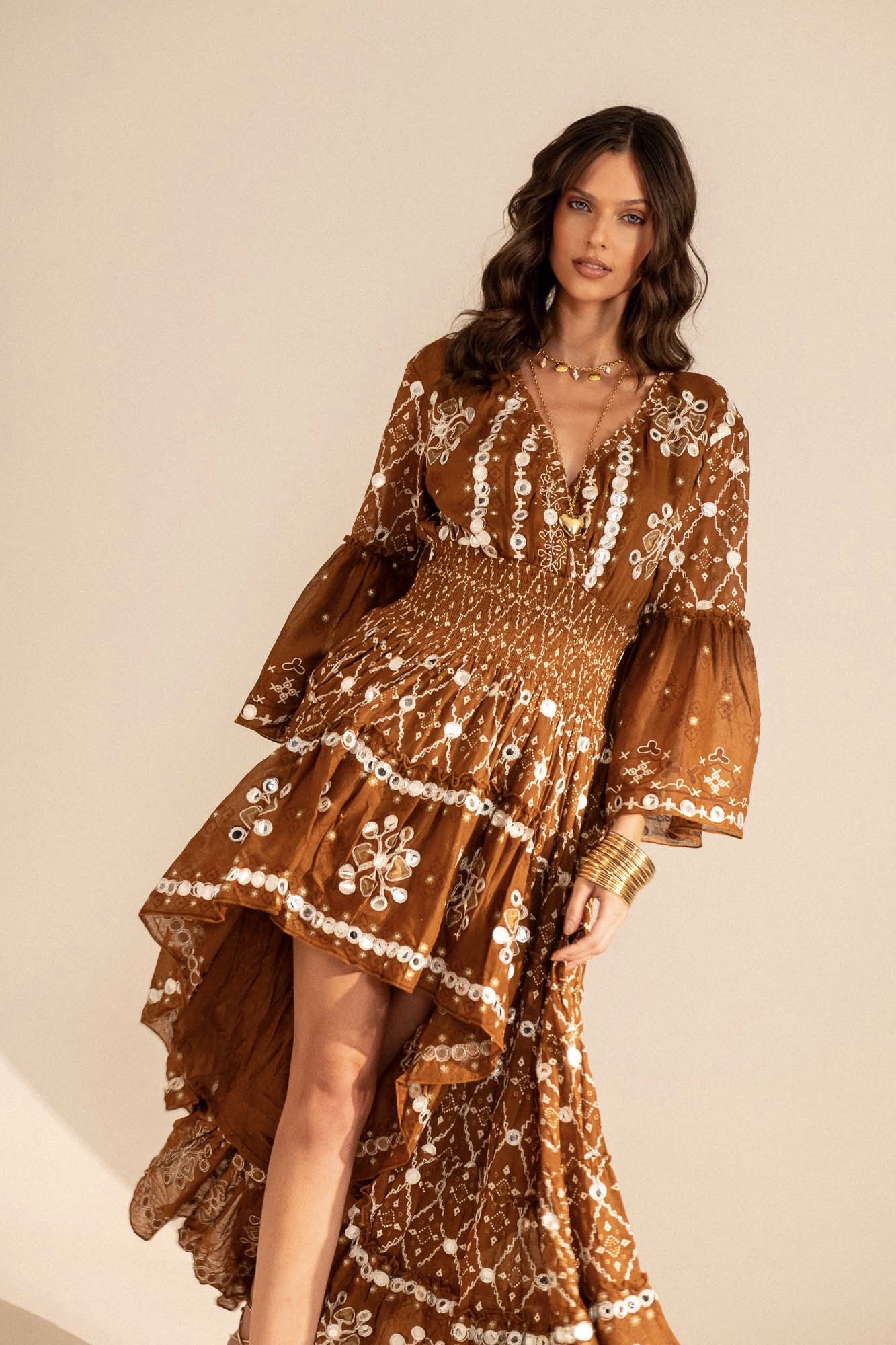 Vestido Formentera Marrom